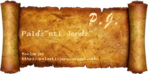 Palásti Jenő névjegykártya